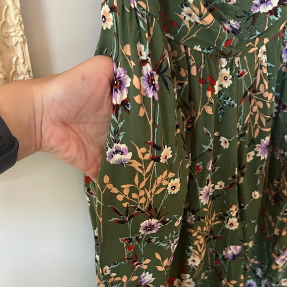 BAND OF GYPSIES | BOG Floral Green Floral Strapless Wide Leg Jumpsuit - Picture 7 of 14